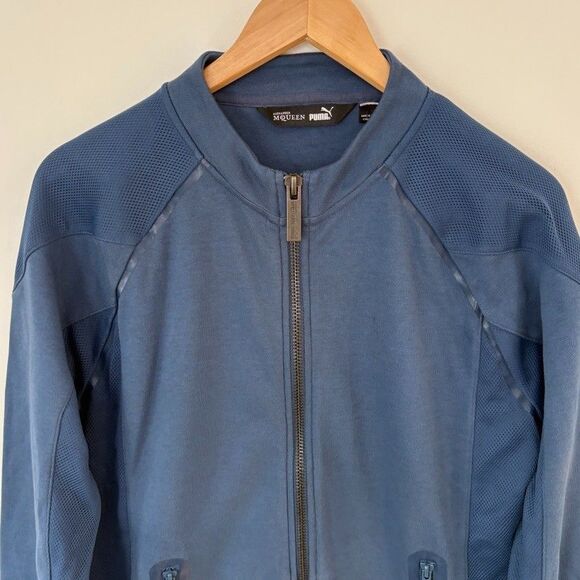 Alexander McQueen X Puma Collab Mens Zip Up Jacket XL Blue Logo Casual NWT Flaw - Picture 5 of 13